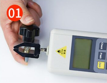 step 1 of using the manual pull tester