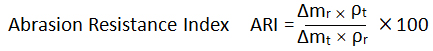 Calculation formula of Abrasion Resistance Index