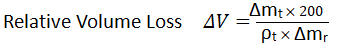 Calculation formula of Relative Volume Loss
