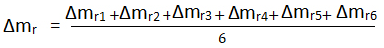 Calculation formula of the mean value of the mass losses of reference rubber
