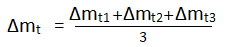 Calculation formula of the mean value of the mass losses of test rubber