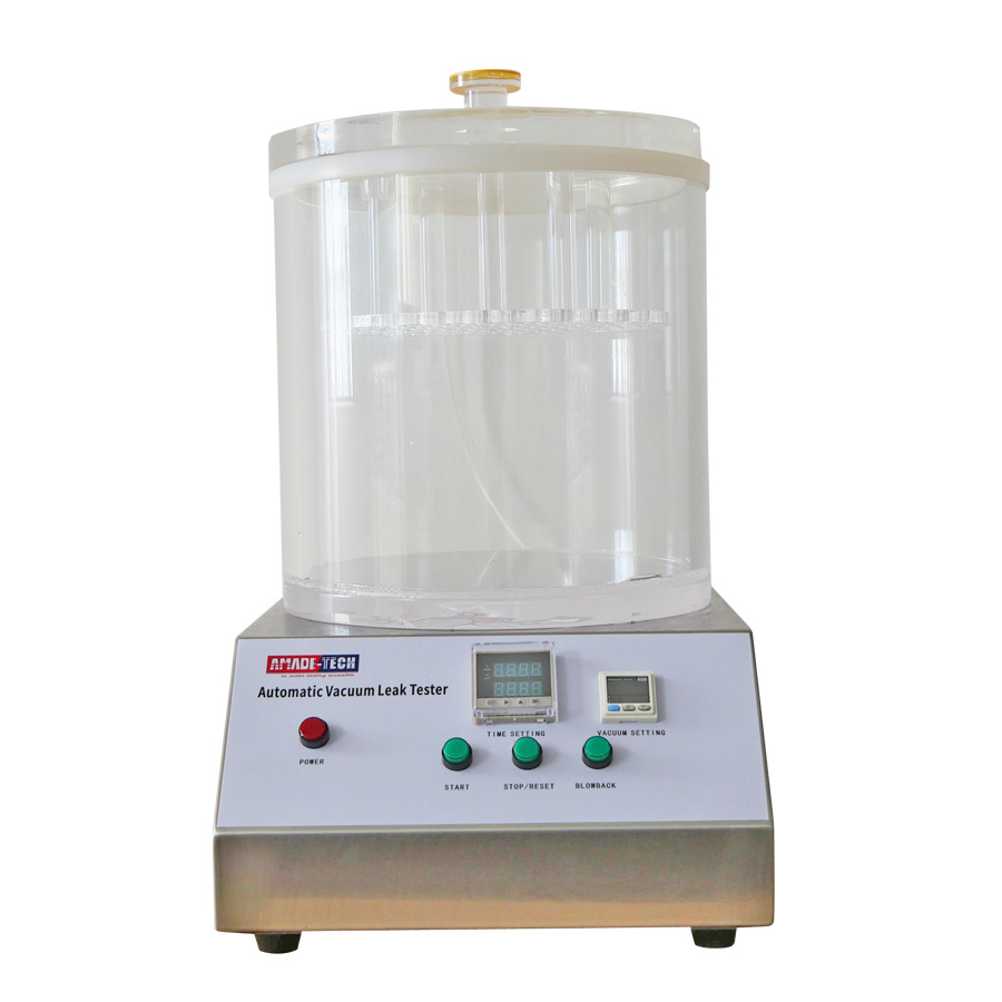 Vacuum leak tester for flexible packaging