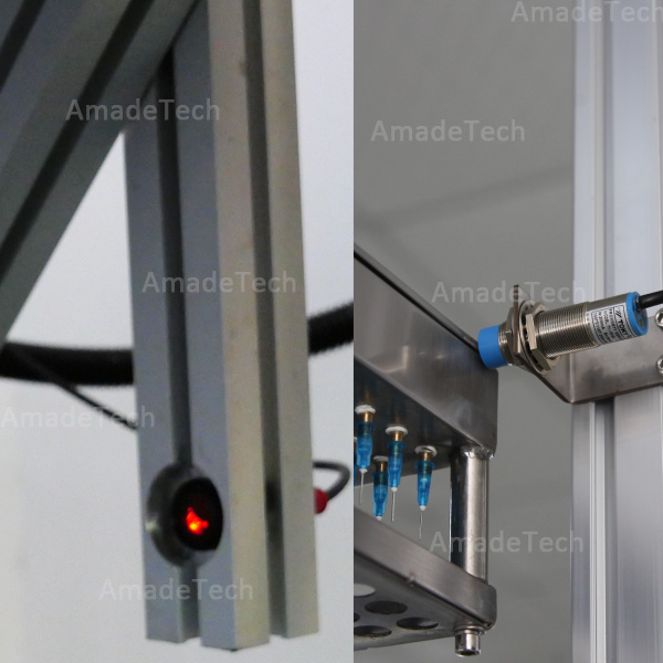 photoelectric senser and stopper of IPX1 IPX2 test setup